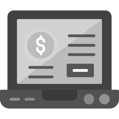 çevrimiçi para düz simgesi, vektör illüstrasyonu