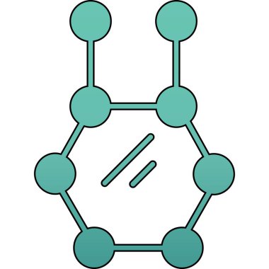 Moleküler moleküller simge renk ana hatları vektörü