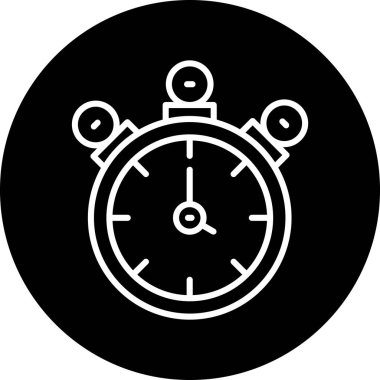 Alarm saat vektör simgesi satır biçimi