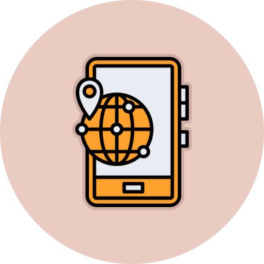 akıllı telefon konum haritası ikon vektör illüstrasyon tasarımı