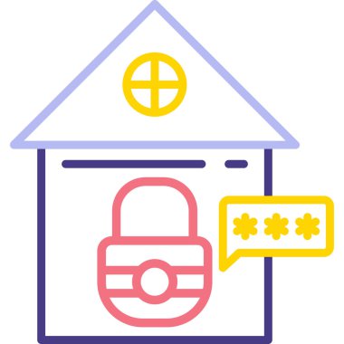 Bir kilit simgesinin vektör illüstrasyonu