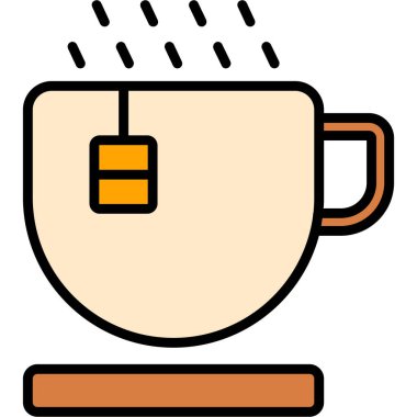 meşrubat sıcak ikonu - taslak biçiminde