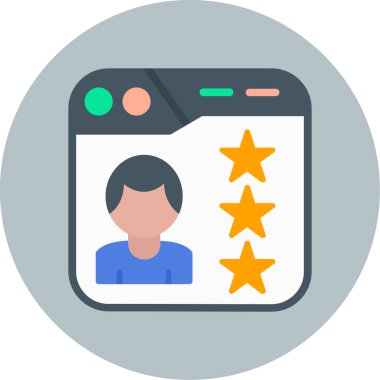 Müşteri derecelendirme vektörü düz simgesi