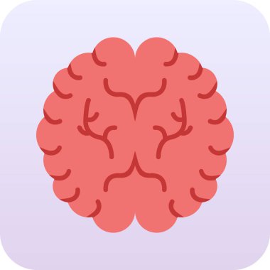 İnsan beyni ikonu. Web tasarımı için düz beyin vektör çizimi