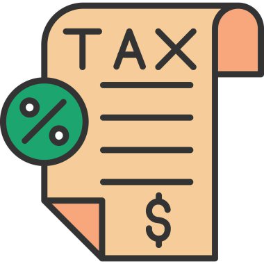 vergi belgesi. Web simgesi basit illüstrasyon