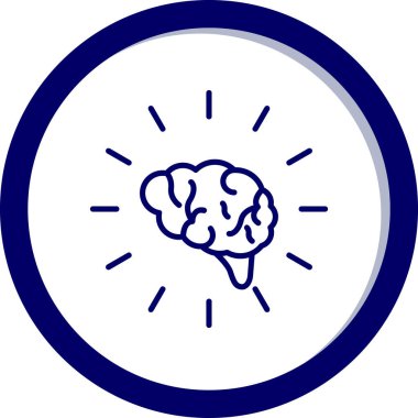 Beyin. Web simgesi basit illüstrasyon