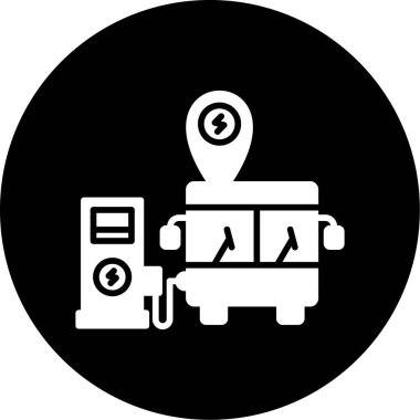 Benzin istasyonu simgesinin vektör illüstrasyonu