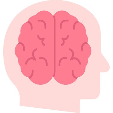 beyin simgesi, düz vektör tasarımı