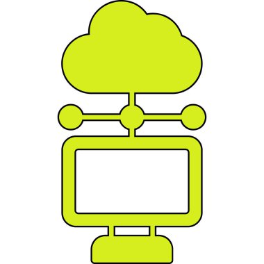 Yeşil bir bilgisayar simgesinin vektör illüstrasyonu