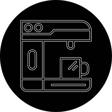 Bir kahve makinesinin modern simgesinin vektör çizimi