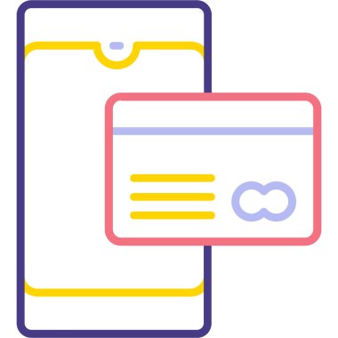 Kredi kartıyla. Basit resimleme