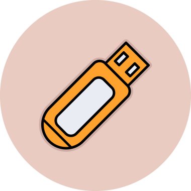 USB flash disk simgesi. vektör illüstrasyonu