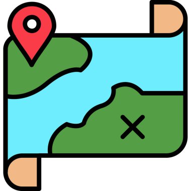 harita simgesi vektör illüstrasyonu