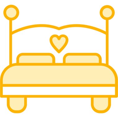 yatak ikonu vektör illüstrasyonu