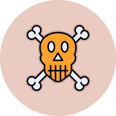 Kafatası ve kafatası simgesinin vektör çizimi.