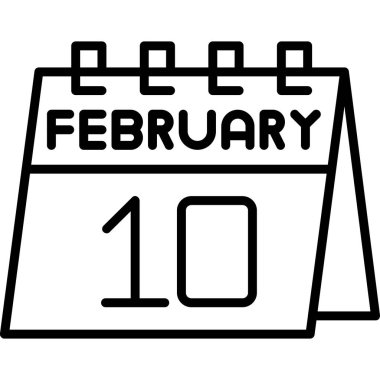 10 Şubat tarih simgesi tasarımı