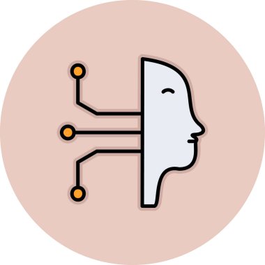 Beyin. Web simgesi basit illüstrasyon