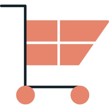 Alışveriş arabası simgesi düz stil