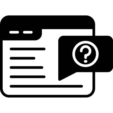 Sohbet simgesi ile soru işareti, basit biçim