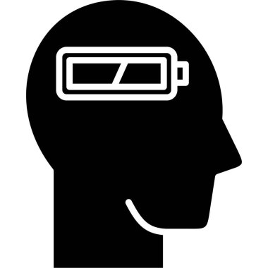 Akıllı saat ikonu olan bir kafa. Akıllı saati olan bir baş dairesinin vektör çizimi