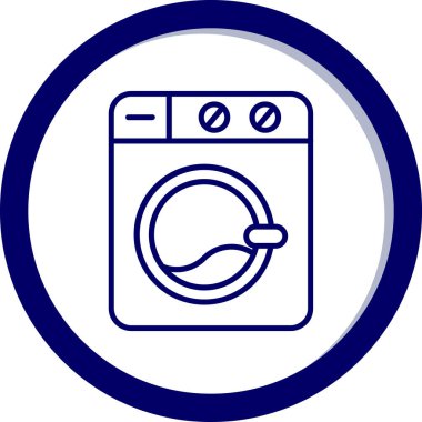 Çamaşır makinesi. Web simgesi basit illüstrasyon
