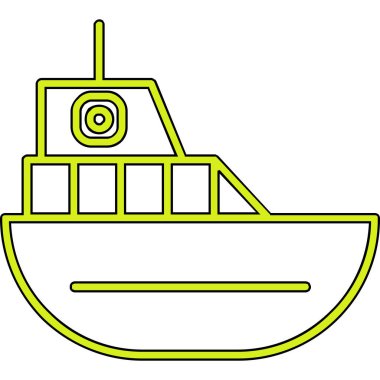 Gemi simgesi, vektör illüstrasyonu