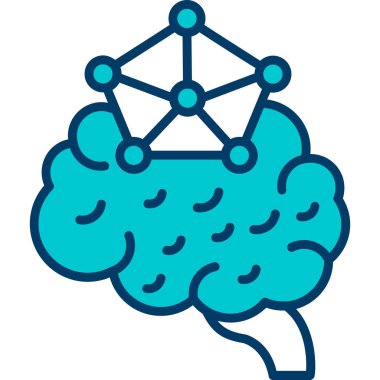 Beyin. Web simgesi basit illüstrasyon