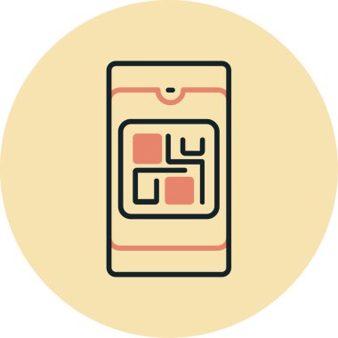 Cep telefonu simgesi, vektör illüstrasyonu