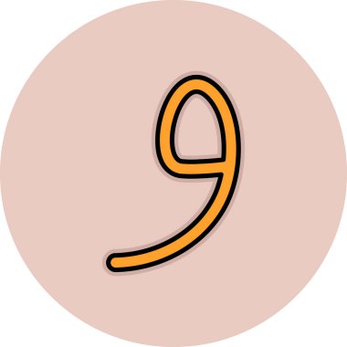 9 numaralı simge, düz tasarım biçimi