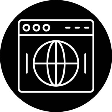 tarayıcı simgesi, vektör illüstrasyonu