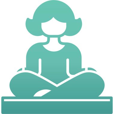 Lotus pozisyonundaki bir kadının vektör çizimi