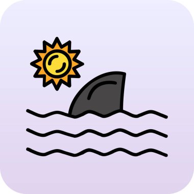 Köpekbalığı ikonu. Vektör. izole edilmiş resim ve düz.