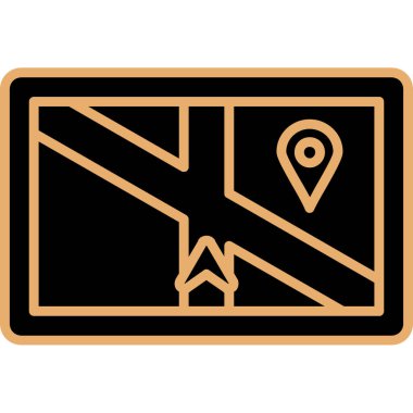 Bir harita simgesinin vektör illüstrasyonu