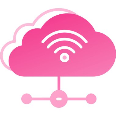 Wi-Fi sembollü bulutun vektör çizimi