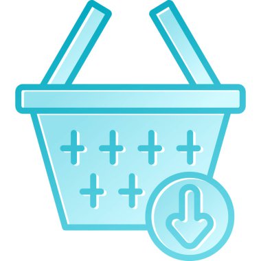 Alışveriş arabasının vektör çizimi, sepet simgesi