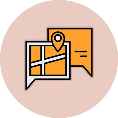 harita simgesi vektör illüstrasyonu