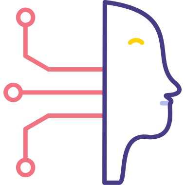 Yapay Zeka simgesi, vektör illüstrasyonu