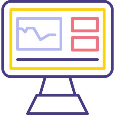 monitör simgesi, vektör illüstrasyonu basit tasarım