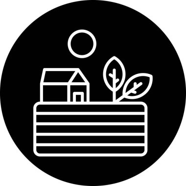 Bir çiftlik simgesinin vektör illüstrasyonu