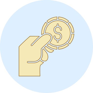 Dolar para ikonu vektör illüstrasyonu