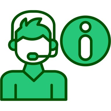 Çağrı merkezi yönetici simgesi vektör illüstrasyonu