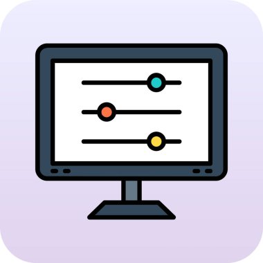 Web vektör çizgisi renk simgesi