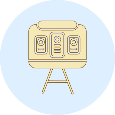 Radyo. Web simgesi basit illüstrasyon