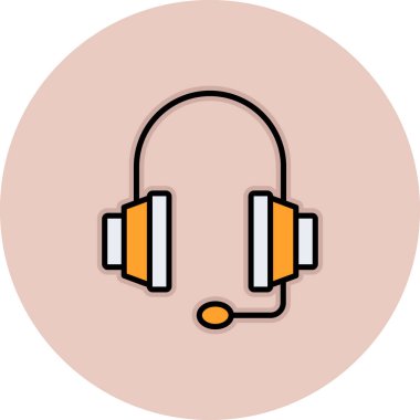 Kulaklık. Web simgesi basit illüstrasyon