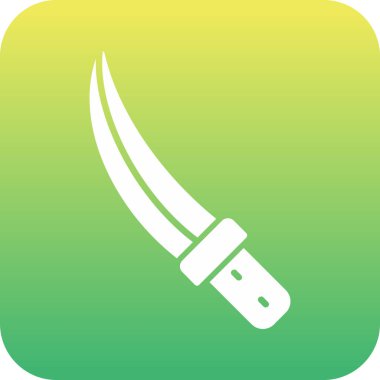 Beyaz vektör illüstrasyonunda izole edilmiş her tasarım için keskin bıçak simgesi dijital yeşil