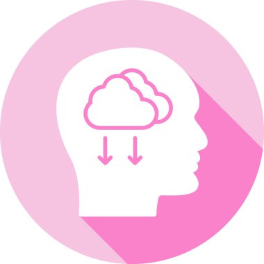 beyin bulutu düz vektör simgesi