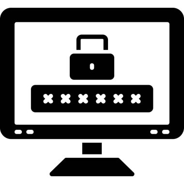 Bilgisayar Parolası. Basit illüstrasyon