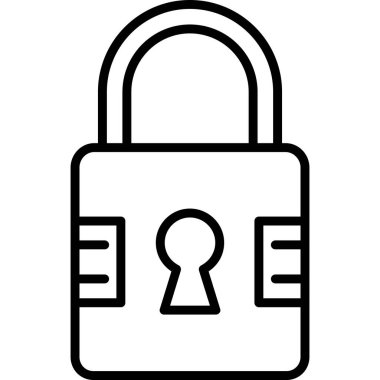 Kilit. Web simgesi basit illüstrasyon