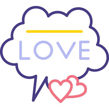 aşk mesajı vektör simgesi modern basit illüstrasyon