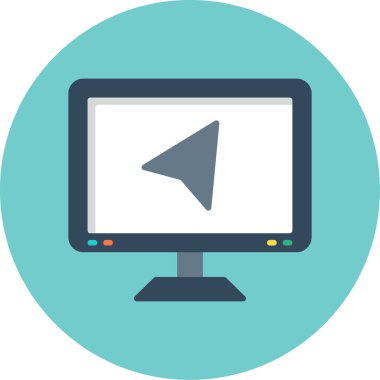 Monitör. Web simgesi basit illüstrasyon